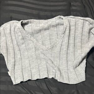 Forever 21 Gray V-Neck Sweater